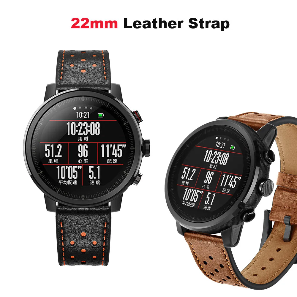 22 мм кожаный браслет для huawei Watch GT Honor Magic Dream Correa Xiaomi Amazfit Gtr 47 Pace Stratos 2 ремешок