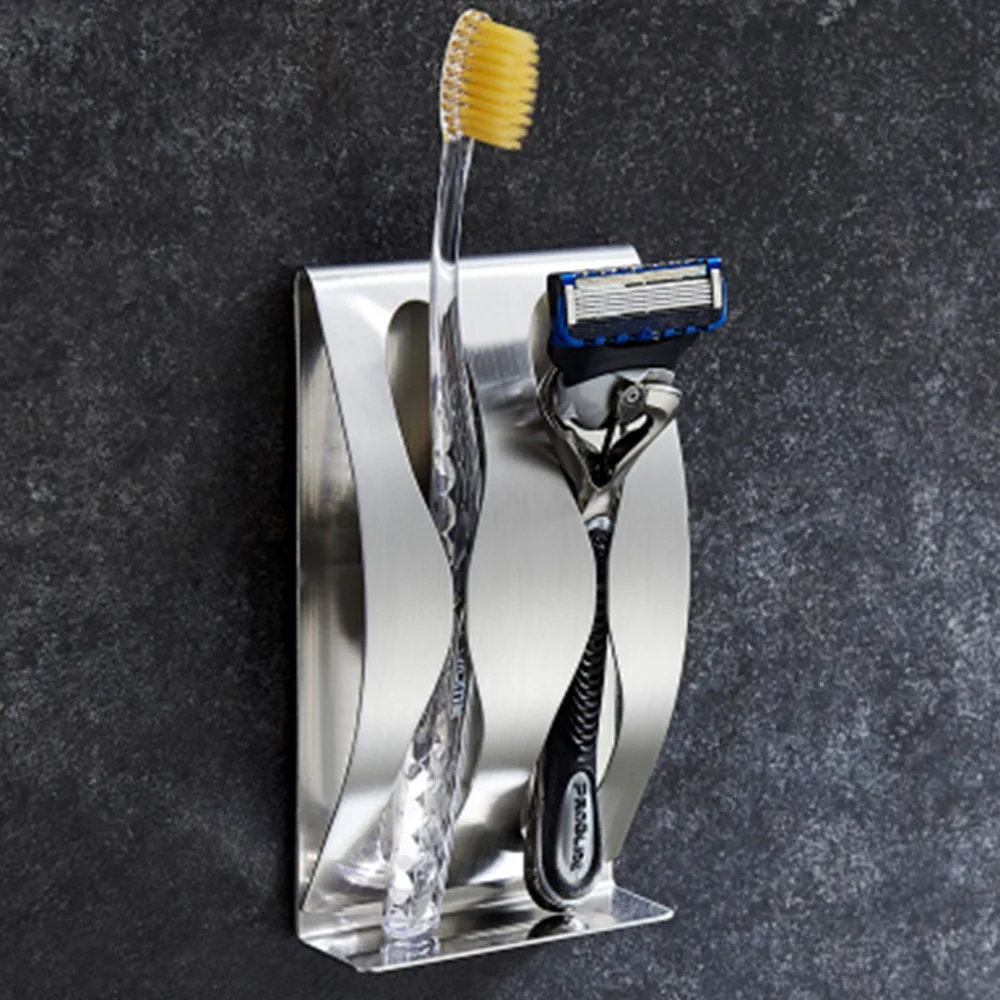 Toothbrush Holder Wall Mounted Self-Adhesive Durable Stainless Steel Shaving Razor Stand Bathroom for Home Storage&ampOrganization | Дом и сад