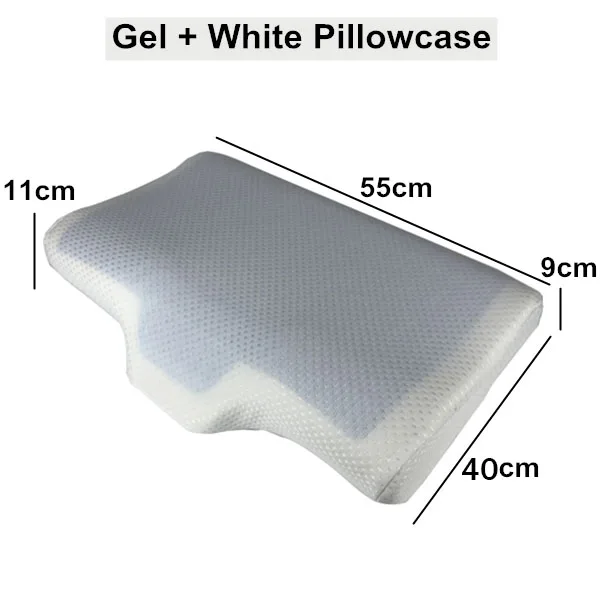 Gel and White Cover PurenLatex 55*45 силиконовый гель крем с эффектом памяти, летняя охлаждающая Подушка, Ортопедическая подушка, анти-экзема, шейный позвоночник - Цвет: Gel and White Cover