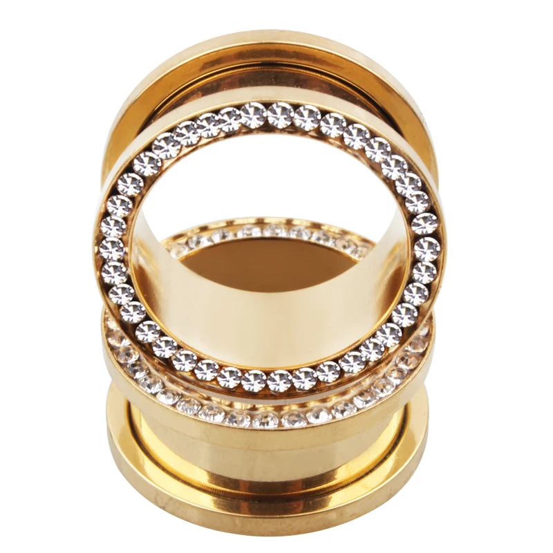 2 шт./лот в стиле панк стальные Хрустальные затычки для ушей туннельный калибр