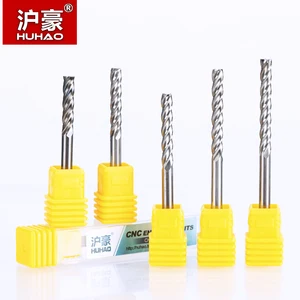 HUHAO 1 шт. 4 мм 4 фрезы, спиральная Концевая мельница с прямым хвостовиком, Фрезерный резак с ЧПУ, фрезы для древесины, вольфрамовый карбид, Фрезерный инструмент для маршрута