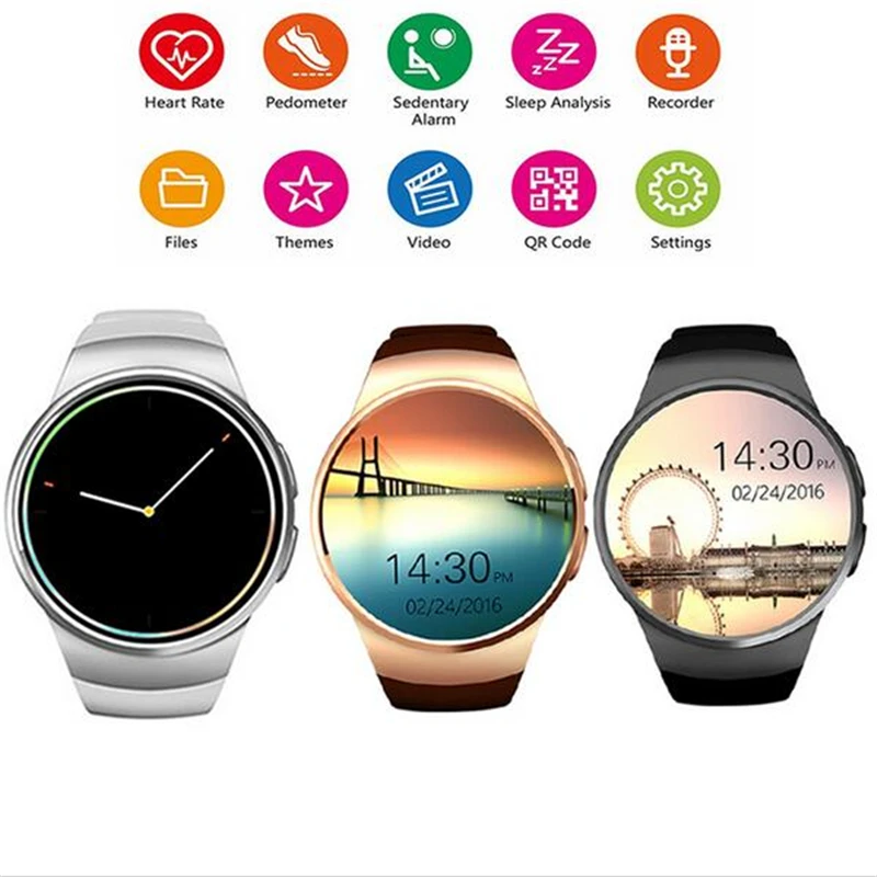 KW18 Bluetooth Смарт часы полный экран Поддержка SIM TF карты Smartwatch телефон сердечного
