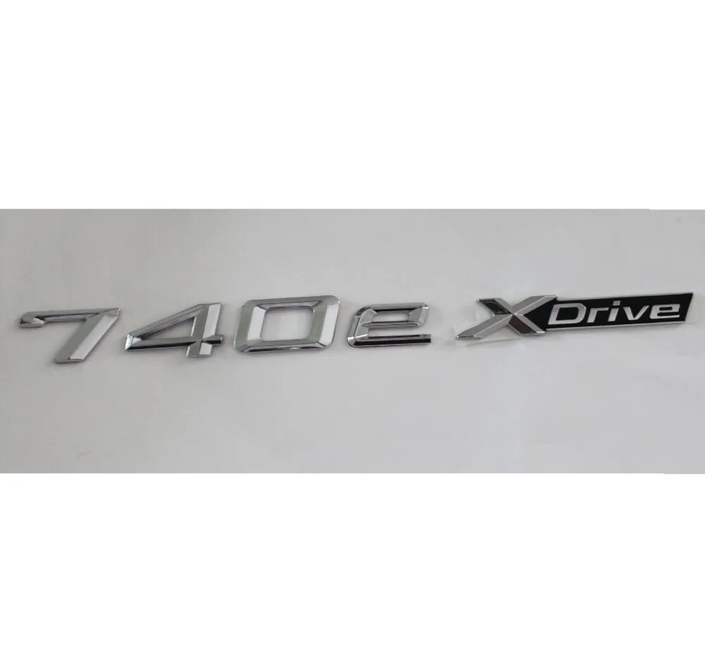 

Chrome Shiny Silver ABS Number Letters Word Car Trunk Badge Emblem Emblems Decal Sticker for BMW 7 Series 740e 740Ld XDrive