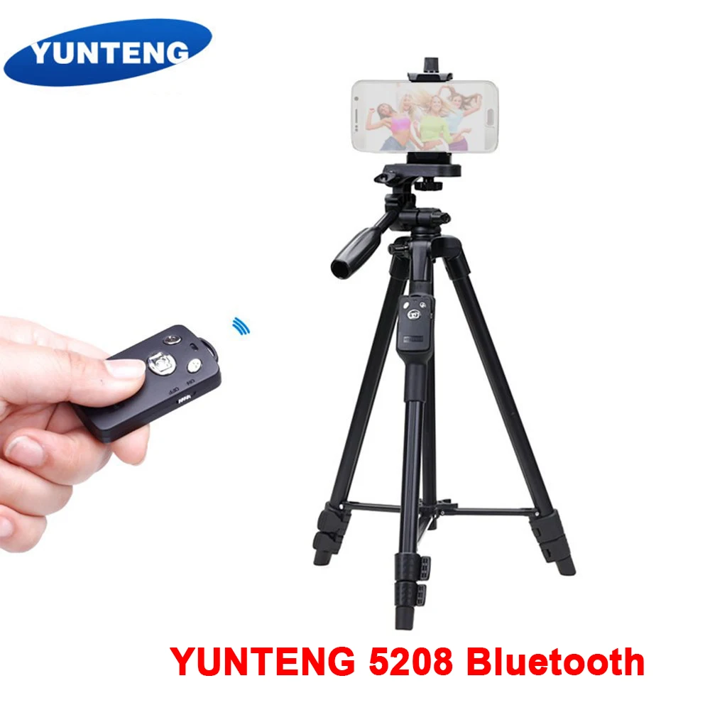 YUNTENG 5208 43 см 125 алюминиевый легкий штатив с Bluetooth пультом дистанционного