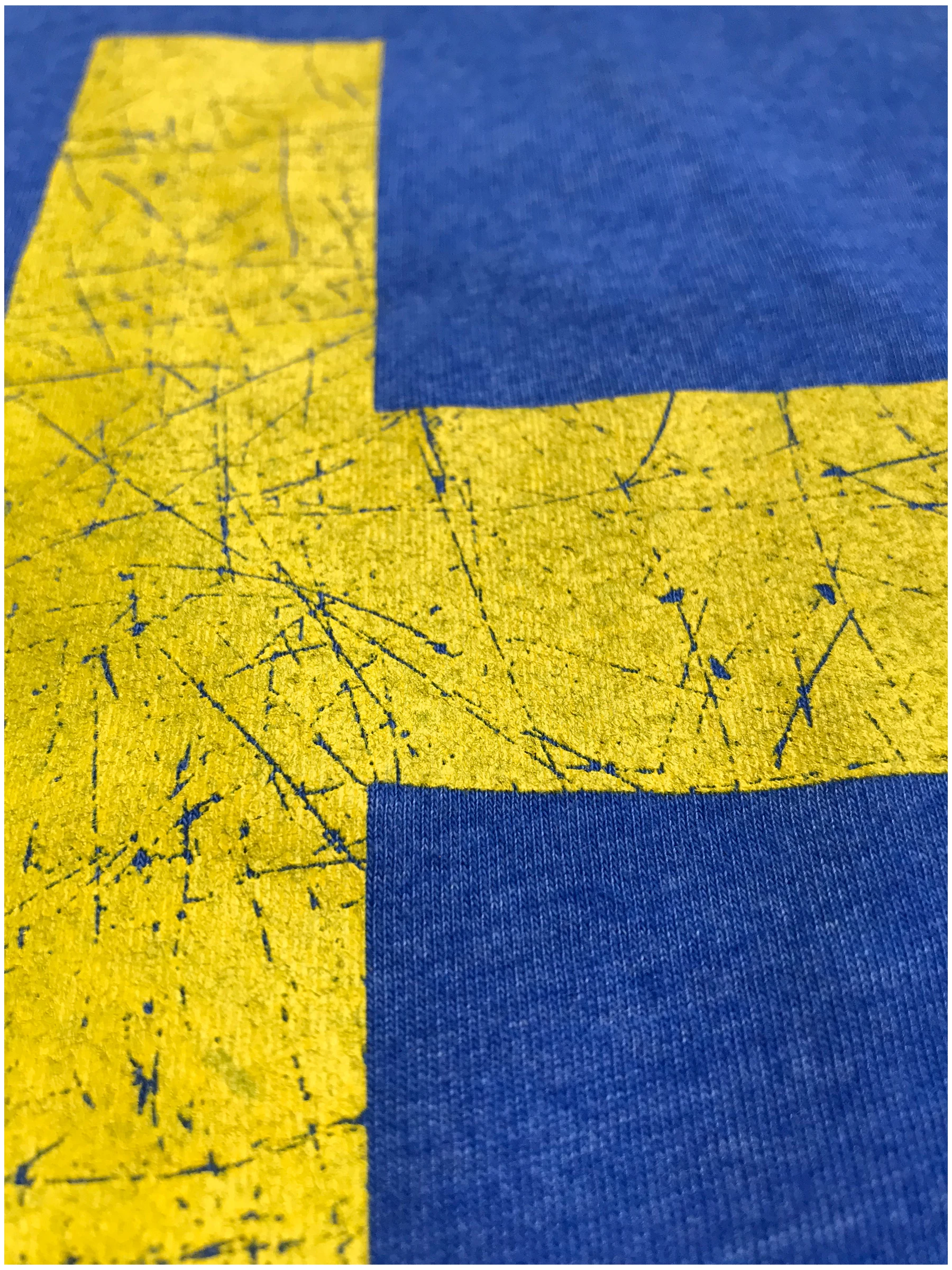 

Swedish Flag Vintage Style, Retro-Feel Sweden Flag & Kronor Men's short sleeve T-shirt Unique Cool Design