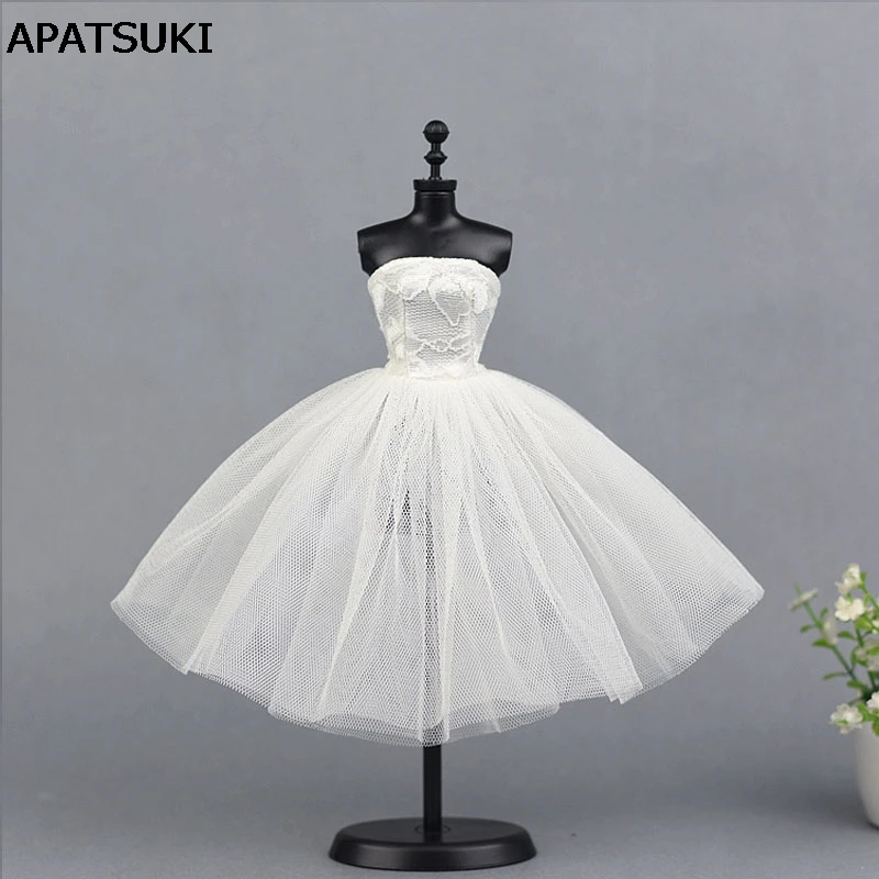 Белое сексуальное короткое платье для куклы Барби цельное вечернее Vestido Одежда