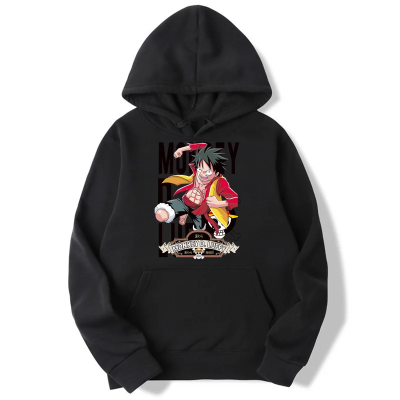 Аниме One Piece Luffy толстовка для мужчин с капюшоном модная однотонная мужская куртка
