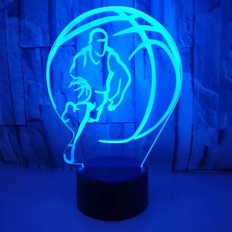 

YIMIA Basketball Player Shape 3D Design LED Night Light Home Decora 5V Color-Changing Lamp With USB Charger Bedroom Table Lamp