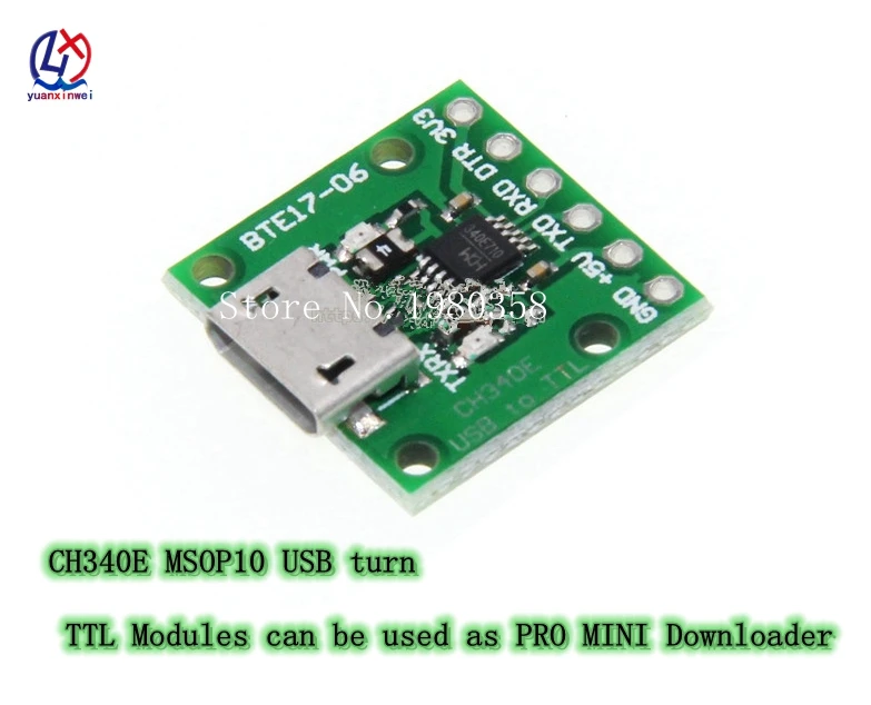 1PCS CH340E USB to TTL Serial Converter 5V/3.3V Alternative CH340G Module for pro mini | Replacement Parts