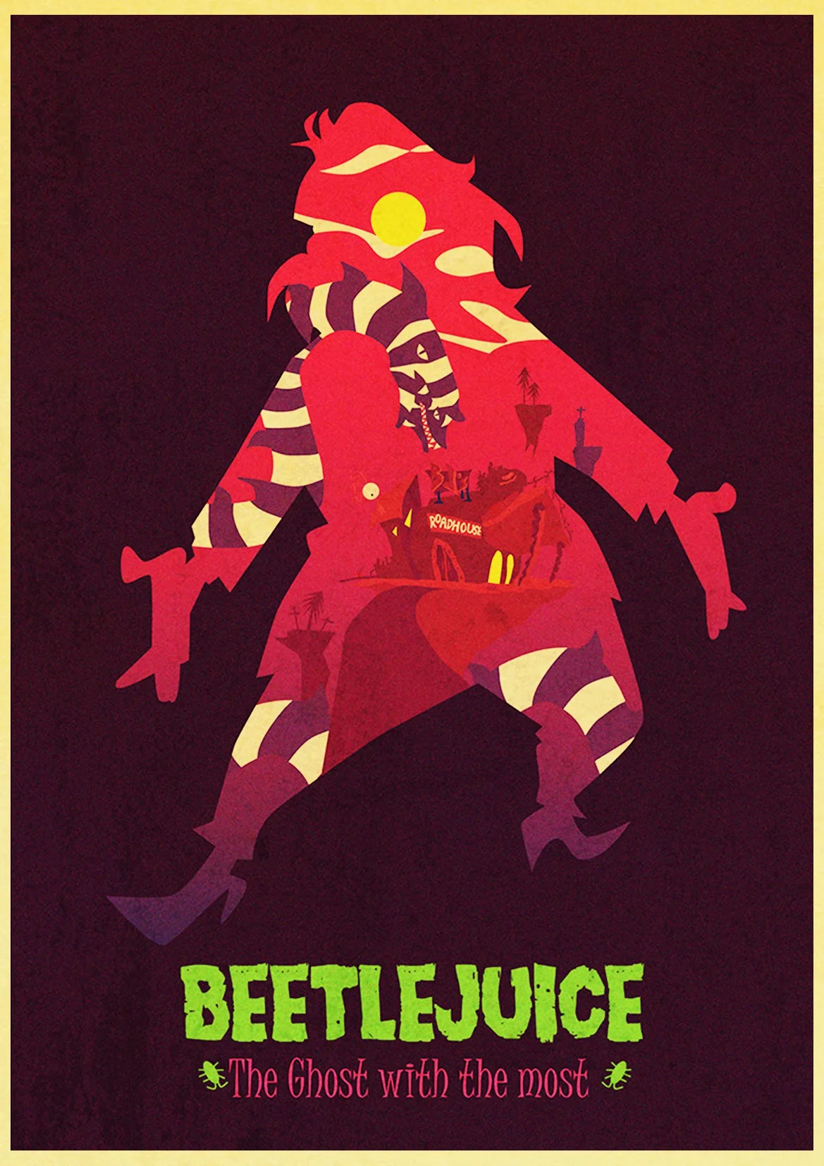 Фильма ужасов Beetlejuice ретро постер Стикеры из крафтовой бумаги домашний декор для