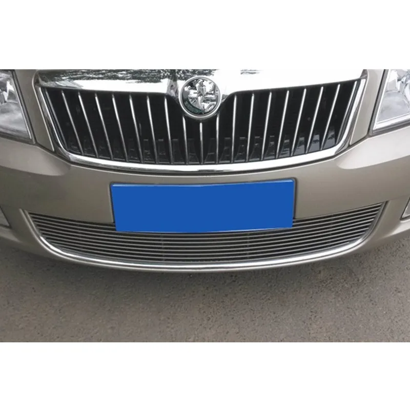 Для Skoda Octavia 2010 2014 Высококачественная передняя решетка из нержавеющей стали для