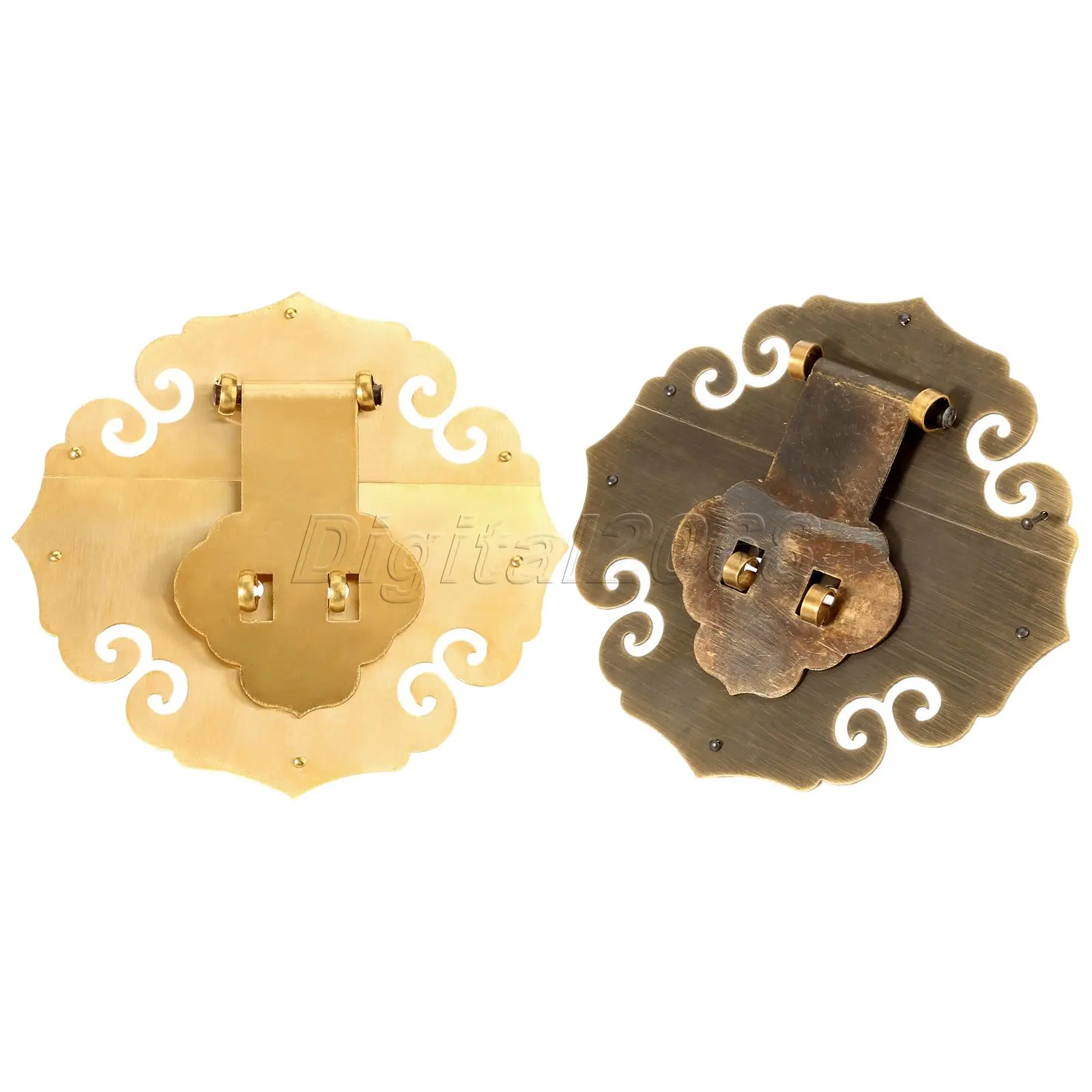 

Hot Selling 1 Set Brass Hardware Chest Lid Copper Handle Box Buckle Locking Lathes Chinese Furniture