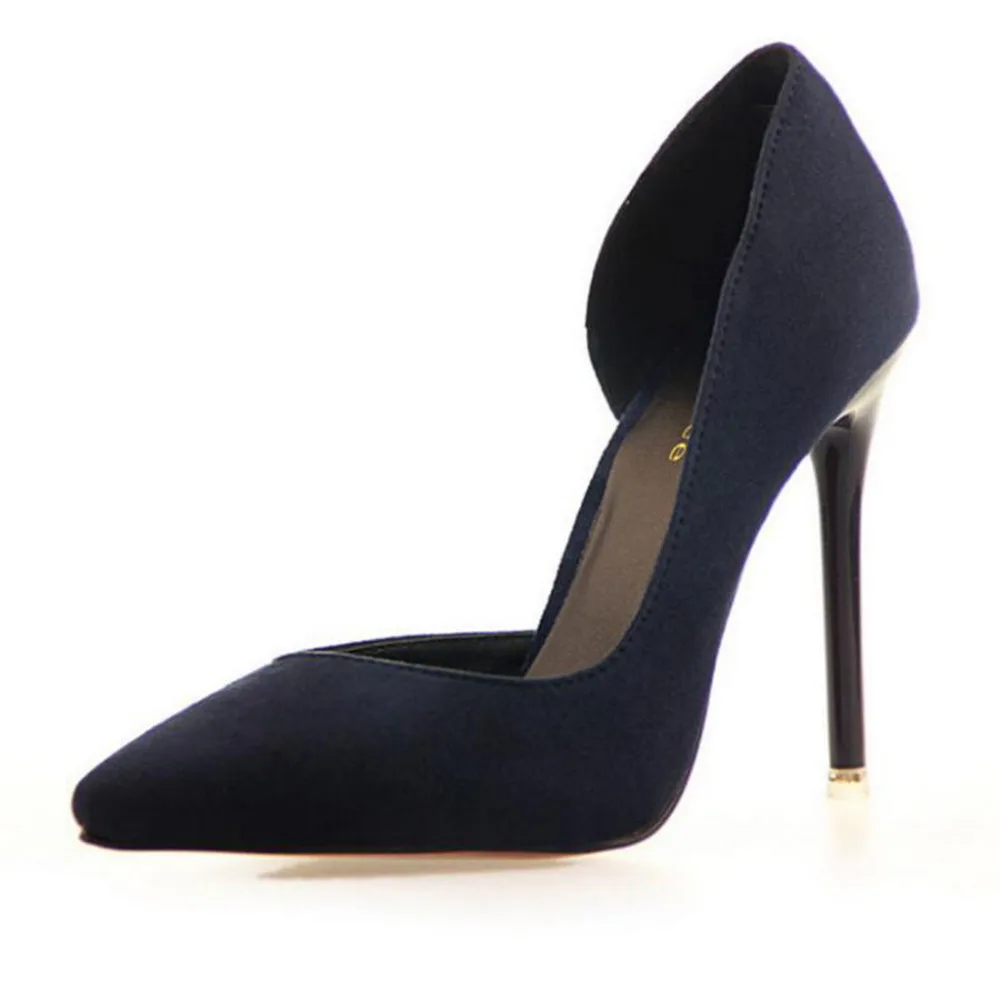 Женские свадебные туфли яркого цвета замшевые лодочки на высоком каблуке