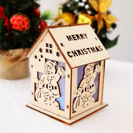 Santa Claus Рождественские подвесные висячие украшения Деревянный Стол СВЕТОДИОДНЫЙ светильник дом с батареей Рождественская елка украшения Рождественские подарки для детей подарок - Цвет: Santa Claus