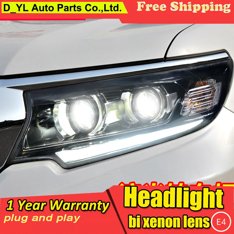 Car Styling For Toyota Prado Headlights 2018 LED Head lamp DRL High Low Full Double lens Automobile Accessories | Автомобили и