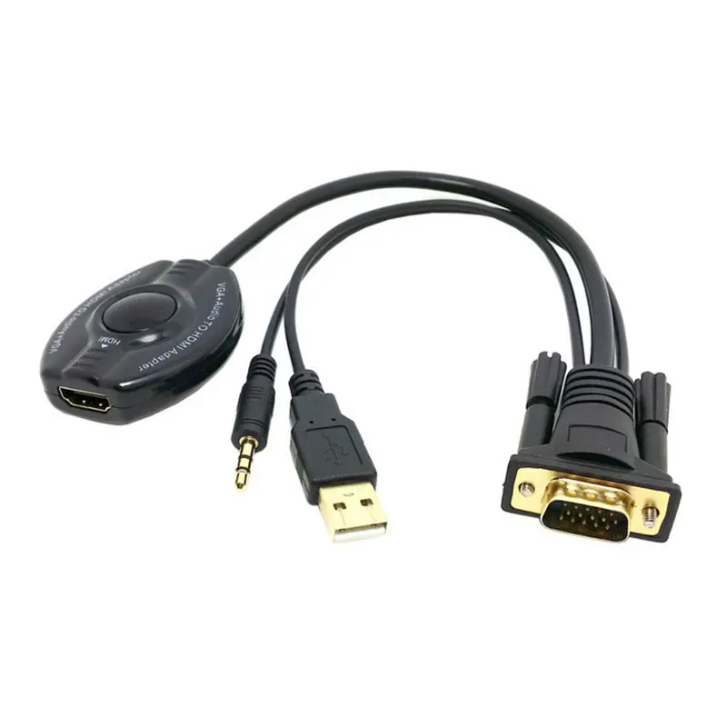ПК ноутбук VGA вход и USB мощность 3 5 мм аудио к HDMI HDTV Выход конвертер Кабель-адаптер |