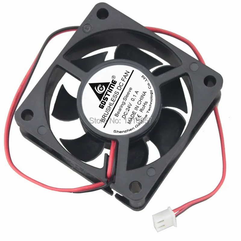 5 шт. в партии Gdstime 6020s 24V 2Pin бесщеточный 60 мм 60x60x20 DC вентилятор для вентиляционного