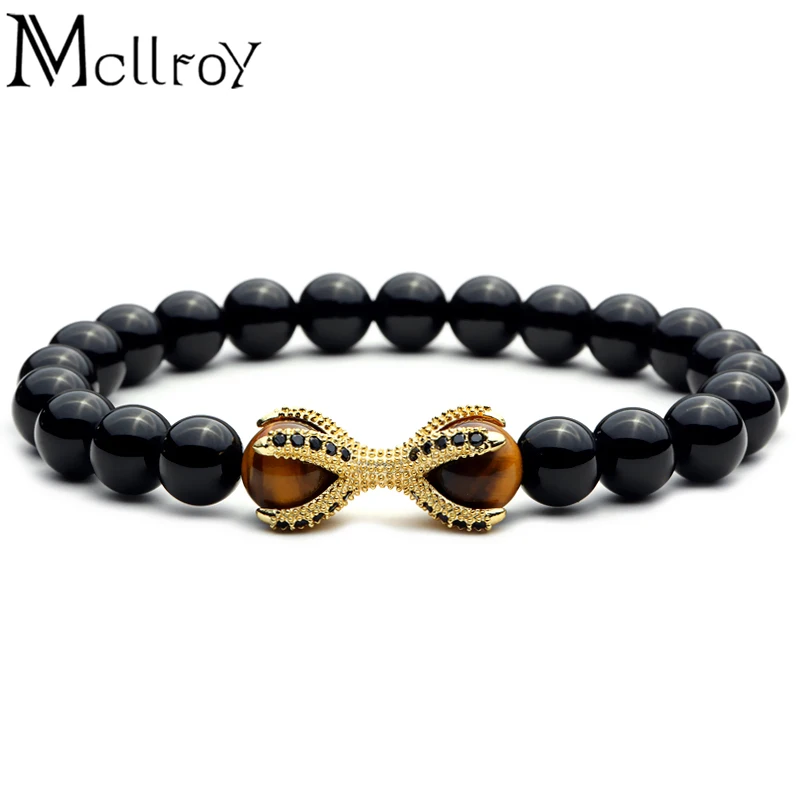 Mcllroy Stone bracelet/men/women/charms/beads/male bracelets set 8mm stone beads bracelet homme men jewelry pulseira masculina | Украшения