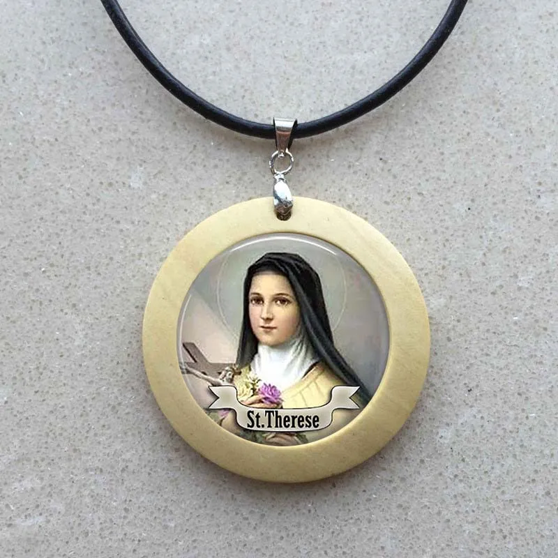 8 ST THERESE Ожерелье Религиозная медаль Святого индивидуальный кулон искусство St Therese подарок ювелирные изделия религиозный кабошон колье с подвеской с религиозной символикой - Окраска металла: 8