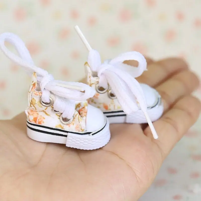 Flora orange 3,5 см обувь для кукол Blyth, Тканевая обувь Blyth с цветочным принтом для 1/6 BJD, Azone, Pullip Joint Body Dolls - Цвет: Flora orange