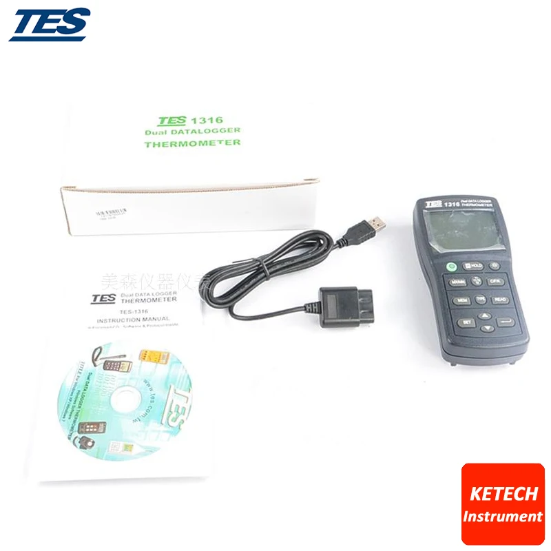Высокая точность цифровой K. J. E. T. R. S. N. Регистратор данных термометр TES1316 |