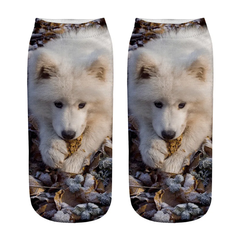 

Unisex Socks Popular Funny 3d Dog Printing Short Cotton Socks Women Men Christmas Socks Meias Femme Low Cut Anklet Socks