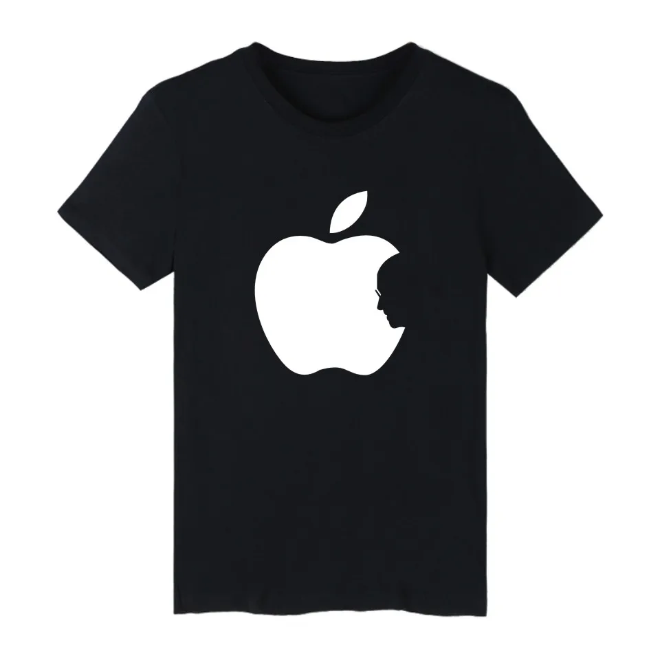 Лидер продаж хлопковая Футболка Apple Steve Jobs большие размеры футболки с коротким
