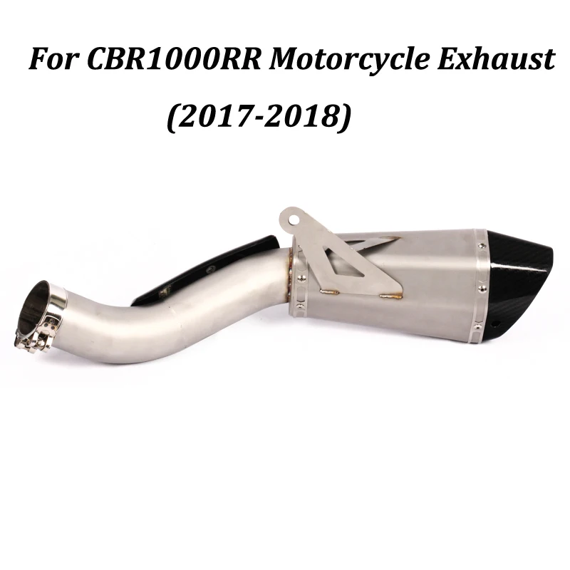 Motorcycle Exhaust Muffler Modified With Carbon Fiber Heat Shield Cover Slip on For Honda CBR1000RR 2017 2018 |