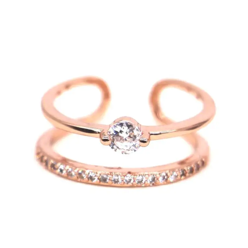 Новинка 2017 регулируемые кольца для женщин бижутерия очаровательное Двухслойное