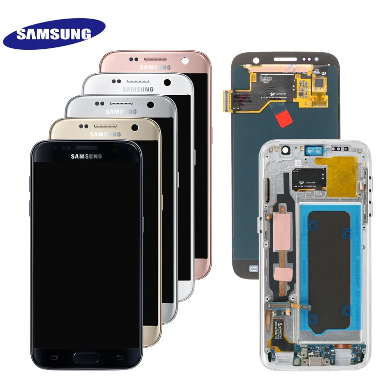 5,1 ''Супер AMOLED ЖК-дисплей для samsung Galaxy S7 G930 SM-G930F G930F ЖК-дисплей с сенсорным экраном дигитайзер Замена