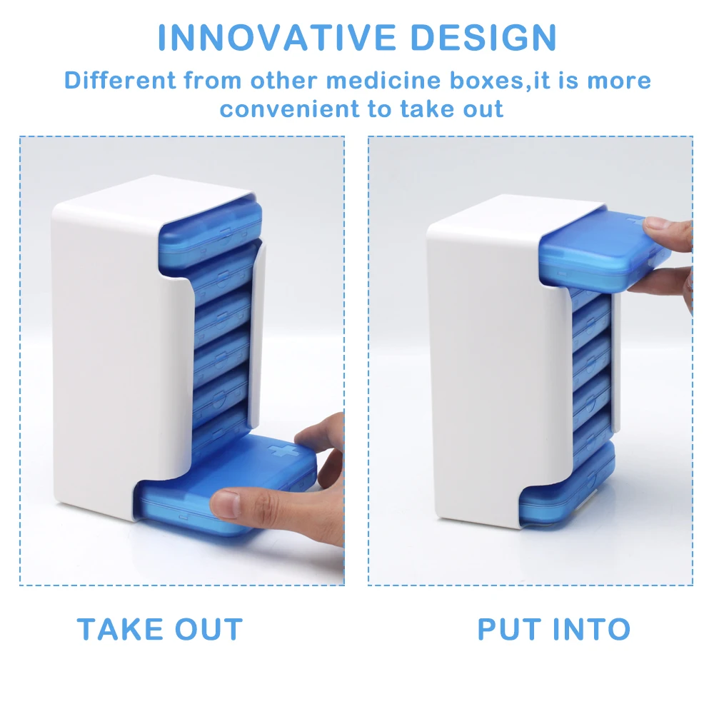 Портативный дорожный органайзер для таблеток на 7 дней небольшой контейнер 6