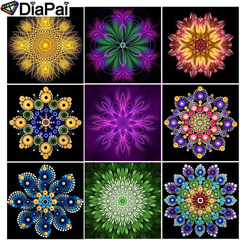

DIAPAI Diamond Painting 5D DIY Full Square/Round Drill "Religious Mandala" 3D Embroidery Cross Stitch 5D Decor Gift