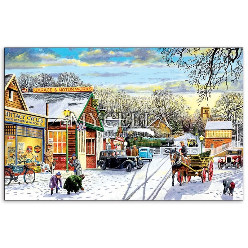 

5d Diy Diamond Painting Winter Service Cypresses Cross Stitch Embroidery Diamond Mosaic Nostalgia Full Rhinestones Wall Stickers