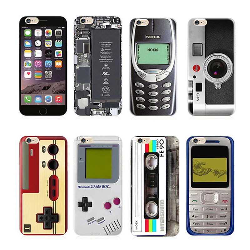 Phone Cases for iPhone 6s 6 Plus 7 8 Vintage Tape Cover Soft Silicon Calculator Cassette Camera For Coque Gamepad |