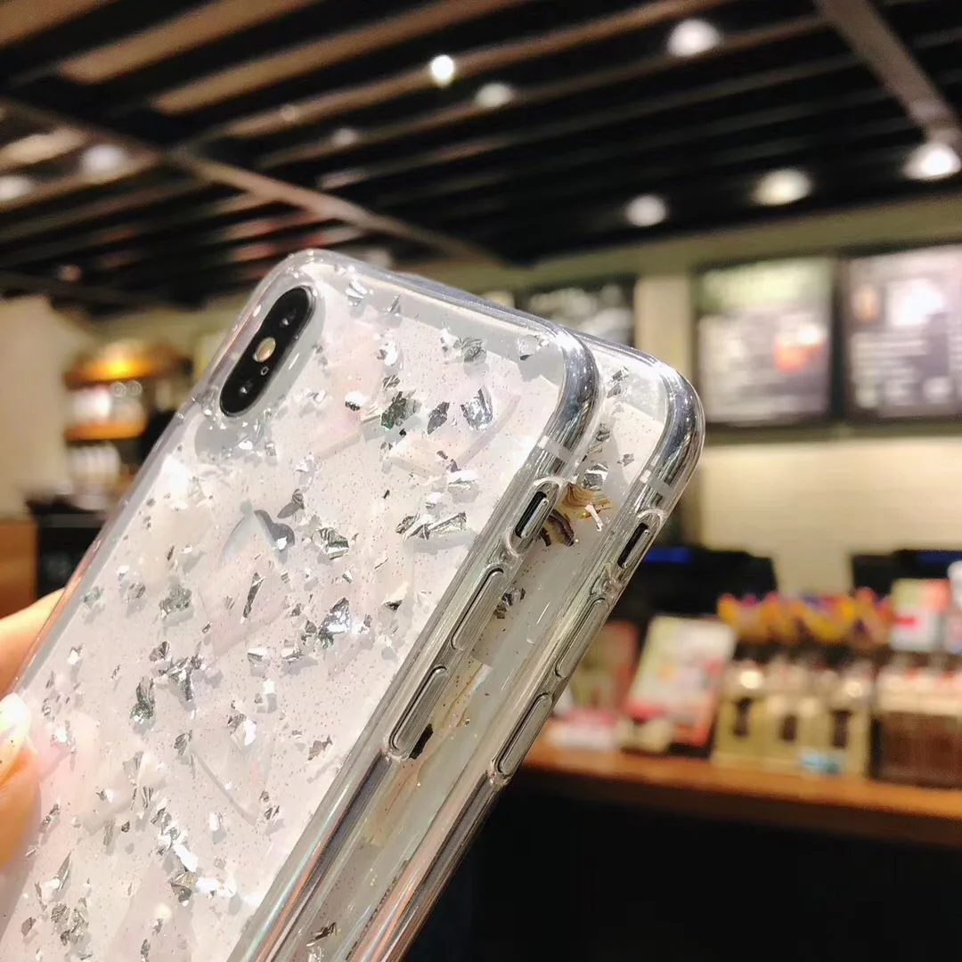 Glitter Phone Case For iPhone 7 8 Plus Dream Shell Pattern Cases X 6 6S Soft TPU Silicone Back Cover |