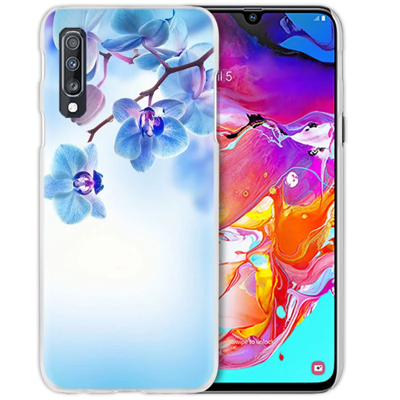 Цветы орхидеи Цветной корпус для samsung Galaxy A50 A70 A80 A20e A60 A40 A30 A20 A10 A8 A6 плюс A9 A7 жесткий чехол для телефона pc