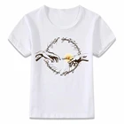 Детская одежда, футболка с надписью Создание Адама, футболка с перекрестным рисунком для мальчиков и девочек, футболка