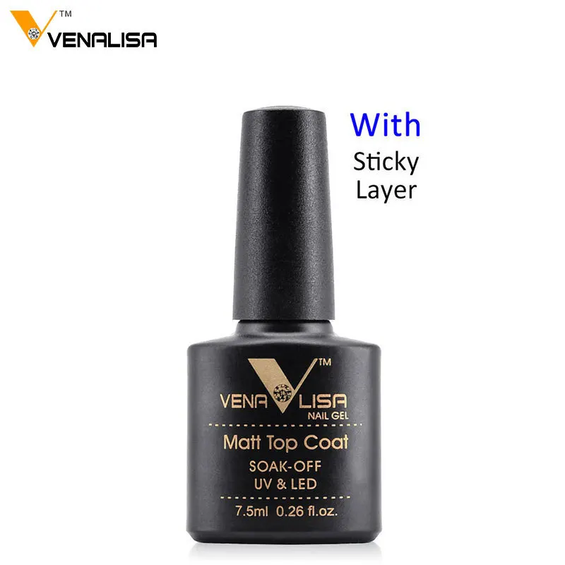matttopcoat 61508 Venalisa гель для ногтей 7,5 мл верхнее покрытие Топ+ Базовое покрытие основа для УФ гель-лака лучший на Али стиль лак для ногтей - Цвет: matttopcoat