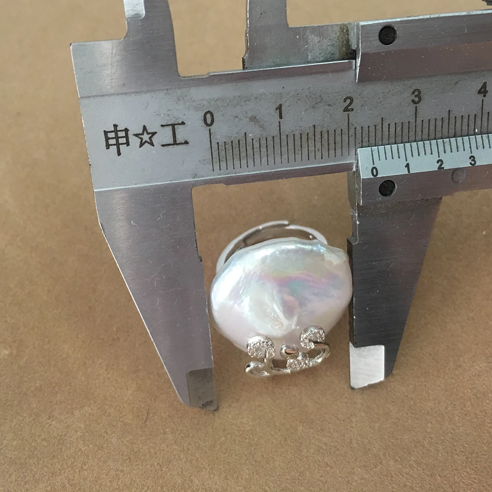 Кольцо из 100% натурального пресноводного жемчуга серебра 925 пробы жемчужное