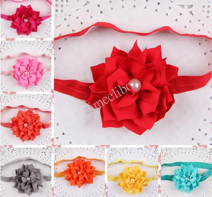 12 цветов тканевая повязка на голову с цветком листьев лотоса для детей зимний