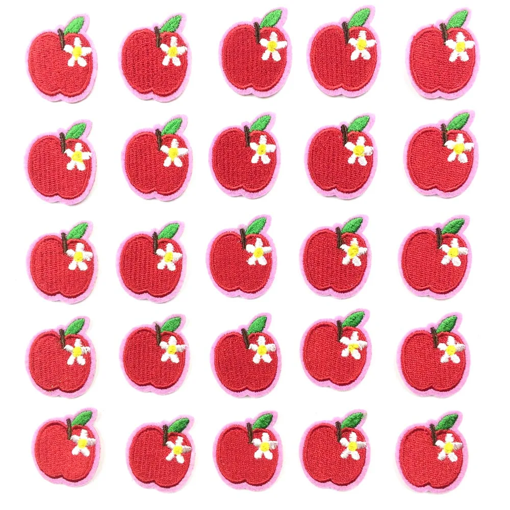 2 7*3 3 см вышитые термоклейкие нашивки для одежды Аппликации утюга DIY Apple
