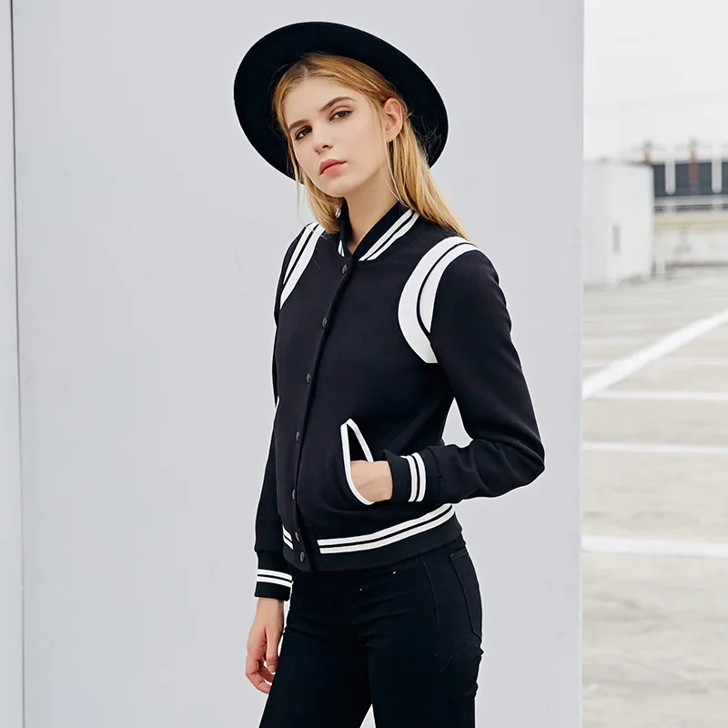 Bootyjeans Женская куртка весна 2020 черные бейсбольные куртки короткий дизайн