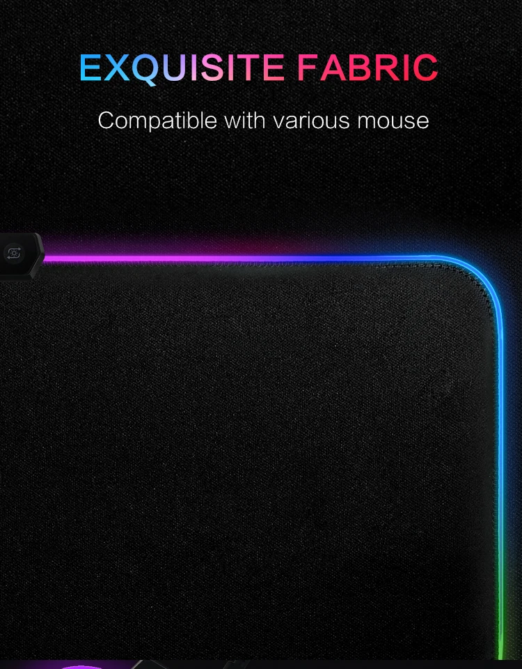 RGB светодиодный коврик для мыши большой коврик для мыши USB Проводное освещение игровой геймер Коврик для мыши Клавиатура Нескользящая цветная светящаяся для ПК коврик для мыши
