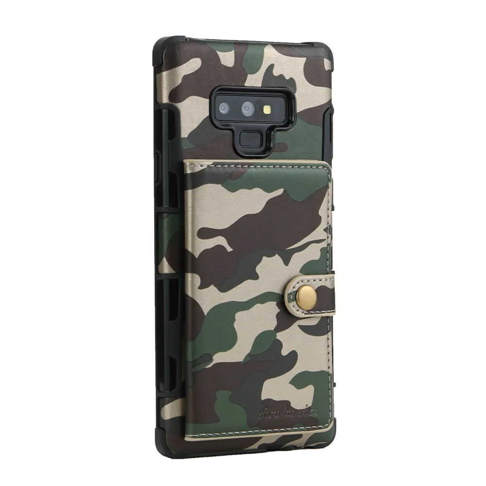 Камуфляжный чехол для samsung Galaxy S8, S9, S10, S10E Plus, Note 8, 9, Note9, кожаный бумажник, чехол для телефона