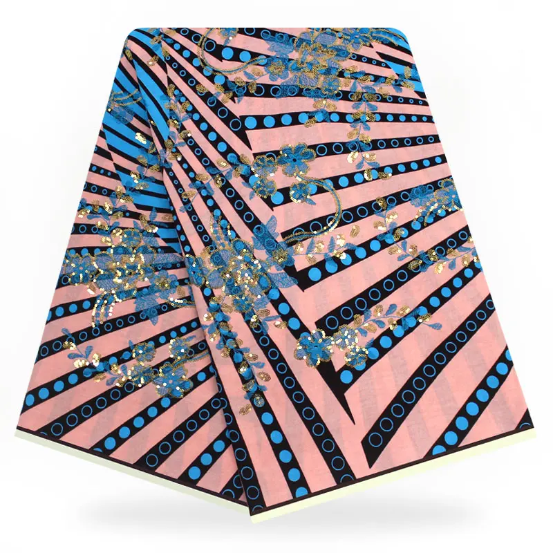 High-end latest style party dress cloth printing African real Ankara wax 3D sequins dubai royal traditional zfqd01 | Дом и сад