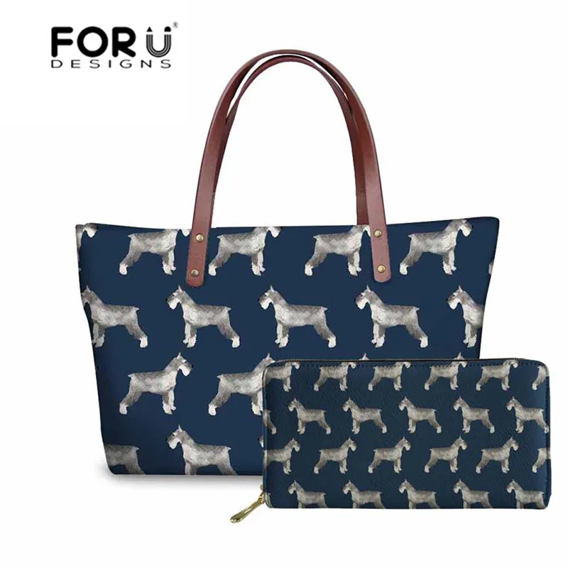FORUDESIGNS Schnauzer dog женский кошелек сумка на плечо для женщин большие праздничные