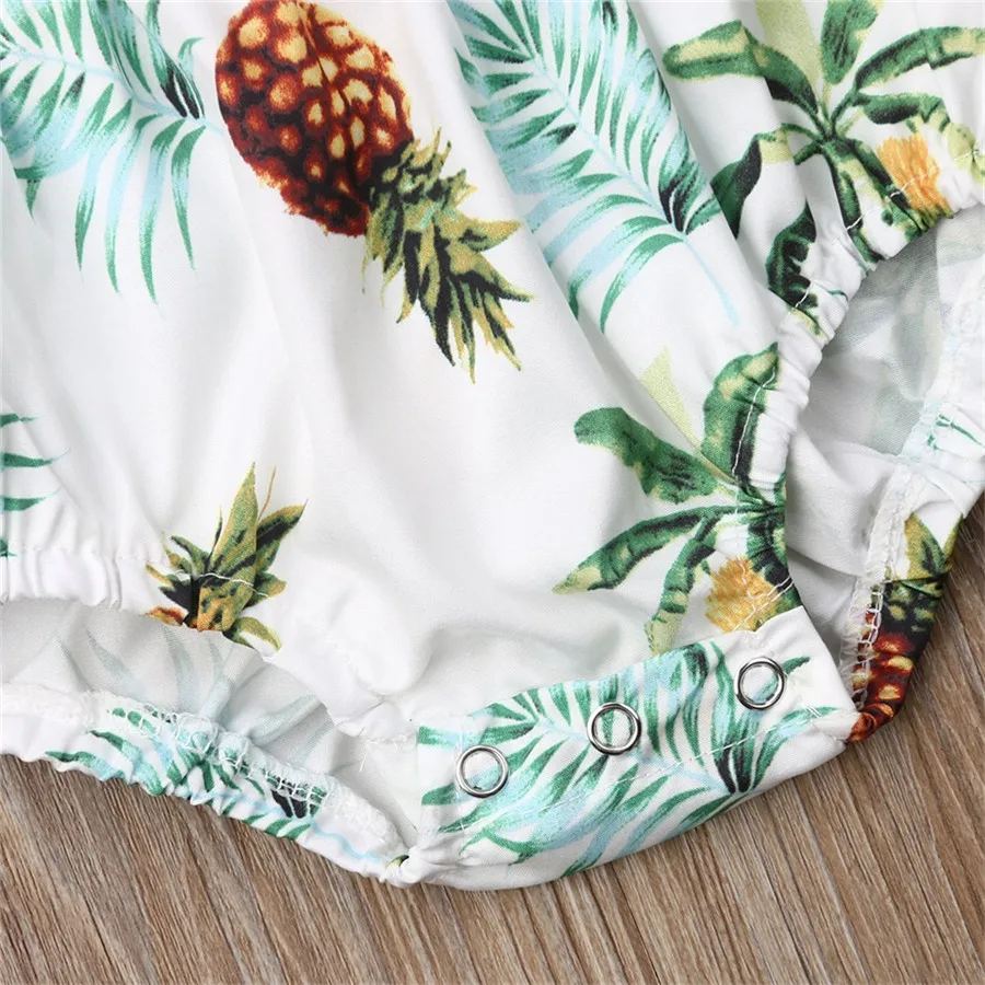 

Baby Girl Cotton Pineapple Print Flying Sleeve Romper Jumpsuit Newborn Outfits Clothes 2019 New