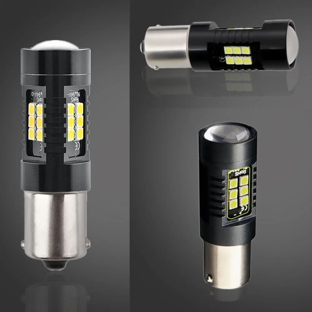 Светодиодная лампа BA15S P21W 2 шт. 1156 R5W 21 3030SMD автоматический светильник заднего хода