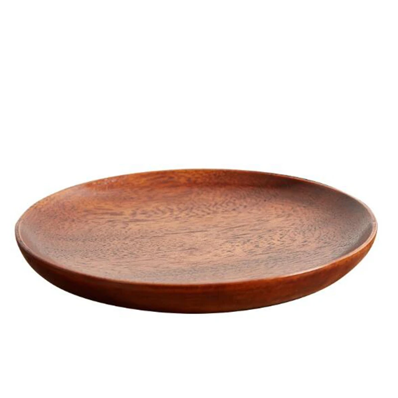 13.5cm Diameter Wooden Round Plates Fruit Cake Tea Coffee Dessert Dish Food Serving Tray | Дом и сад