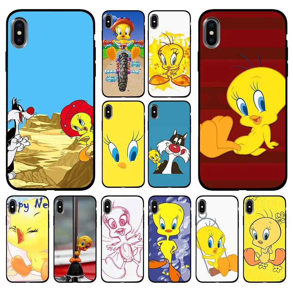 Забавные Симпатичные Твити птицы чехол из мягкого ТПУ для Apple iPhone 6 6S 7 8 Plus 5 5S SE X XS